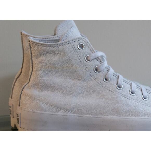 Converse High Top Lugged Platform Shoes White Leather 567165C Women Size 11 - Picture 2 of 7